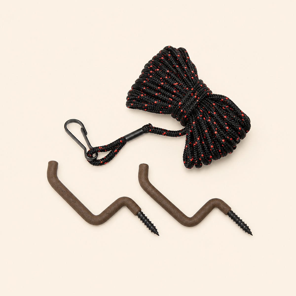 ALLEN - 20' Treestand Bow & Gun Rope, 2 Gear Hangers, Black/Red